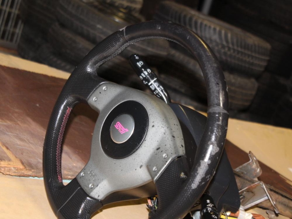 JDM STI SUBARU WRX IMPREZA STEERING WHELL WITH COLUMN: Image 2