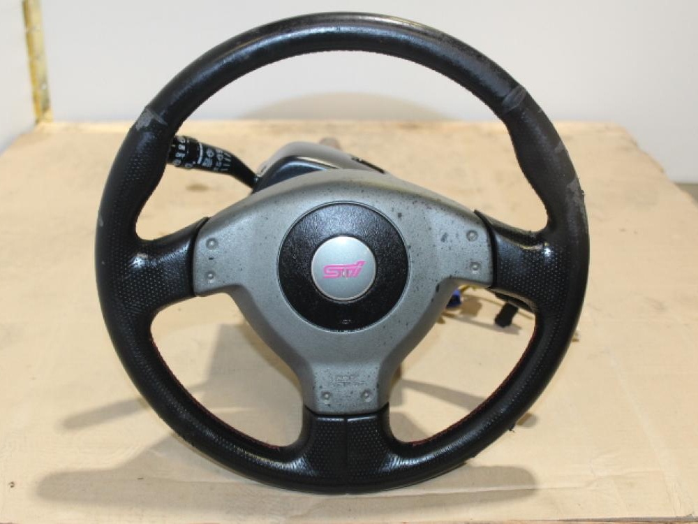 JDM STI SUBARU WRX IMPREZA STEERING WHELL WITH COLUMN: Image 1